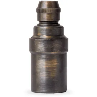 Vintage Glattmantel Lampenfassung aus Messing - Made in Europe - E14, Antik-gebürstet Finish