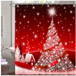 M&W DAS DESIGN Duschvorhang Shower curtains 180x200 Anti schimmel Weihnachts Anti schimmel