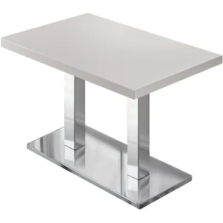 MBM | Bistro Tisch | 120 x 70 x 74,5 cm | Melamin | Weiß / Edelstahl