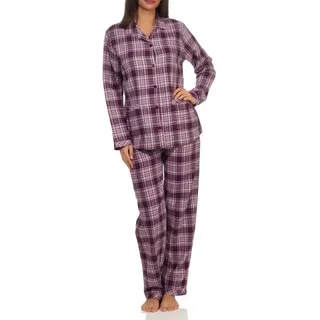 normann Flanell Pyjama kariert Rot 40/42