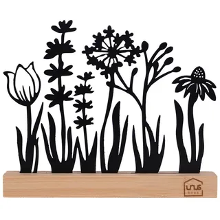 UNUS Aufsteller Blumenwiese Schwarz Holz/Metall
