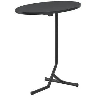 [en.casa] Beistelltisch Karlebo Wohnzimmertisch oval Sofatisch Schwarz Telefontisch Kaffeetisch Couchtisch Metallgestell