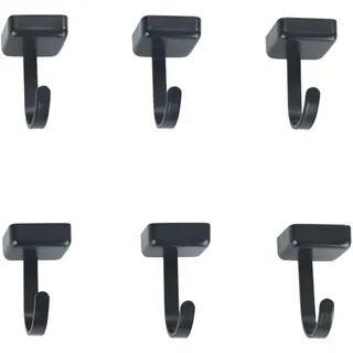 Wenko Jet 6er Set praktische Haken im minimalistischen Industrial-Design für magnetische Flächen Maße je 2,2 x 3,9 x 2,3 cm Schwarz