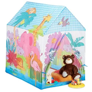 Relaxdays Spielzelt Dschungel Gelb,Hellblau,Rosa
