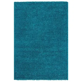 Vimoda Teppich Prime Shaggy Hochflor Langflor Einfarbig Modern Türkis für Wohnzimmer, Schlafzimmer, küche, Maße:40x60 cm