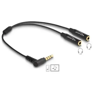 DeLock Audio Splitter 3,5mm Klinken-Stecker / 2x Klinken-Buchse 0,25m (66242)