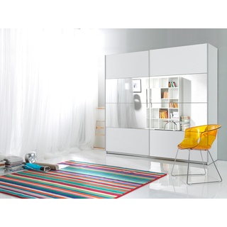 Schwebetürenschrank HELVETIA "Beta" Schränke Gr. B/H/T: 200 cm x 210 cm x 61 cm, 2 St., Basisausführung, weiß Schwebetürenschrank Kleiderschränke Schränke mit Spiegel und inkl. zusätzlichen Einlegeböden