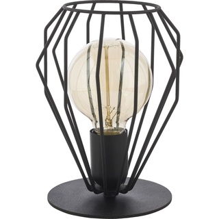 Tischlampe Design Beleuchtung Schwarz Metall 22cm hoch außergewöhnlicher Draht Schirm OHLA Moderne Lampe