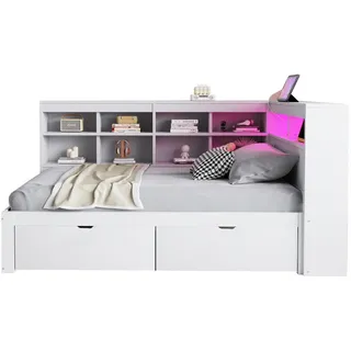 stilvora Schlafsofa 90 x 200 cm Weiß