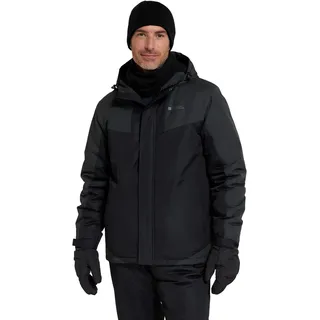 Mountain Warehouse Dusk Skijacke für Herren - Wasserbeständige Snowboardjacke, Fleecefutter, Schneerock, Kapuze und Bündchen zum Verstellen - Ideale Winterjacke Schwarz Medium - M