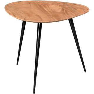 SIT Möbel Couchtisch dreieckig | Tischplatte Akazie | Beine Metall | B 40 x T 37 x H 37 cm | natur | 01053-18 | Serie THIS & THAT