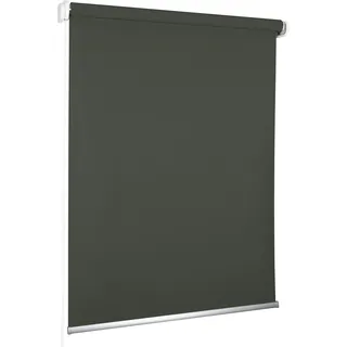 ROLLMAXXX Verdunkelungsrollo Seitenzug 90 x 190 cm – Stoffrollo mit Kettenzug für Fenster – Fensterrollo Verdunkelung & Sichtschutz – Montage an Wand oder Decke – Grau