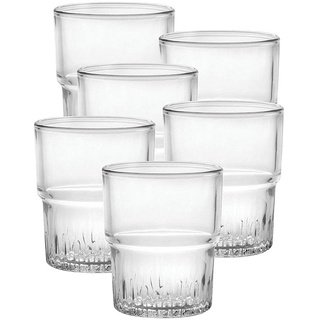 Duralex 1013AB06A0111 Empilable Trinkglas, Wasserglas, Saftglas, 160ml, Glas, transparent, 6 Stück