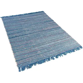 Beliani, Teppich, Teppich blau 140 x 200 cm Kurzflor BESNI (200 x 140 cm)