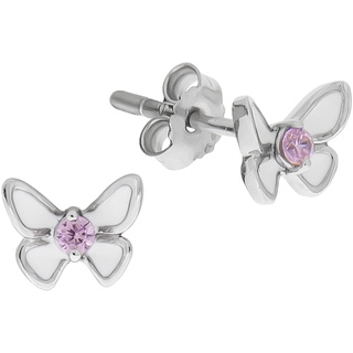 Paar Ohrstecker »Silber 925 Schmetterling Zirkonia pink«, 85705625-0 weiß + pink