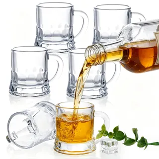 Joymaking Schnapsgläser mit Henkel 6er Set, Schnapsgläser Lustig, Schnapsglas Personalisiert 2oz