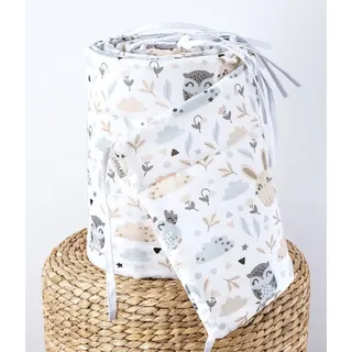 HASE Weiß/Beige 100% Baumwolle 360 x 30 cm BETTUMRANDUNG Babybett Austattung Babyausstattung Nestchen Bettschlange. Handgenähnt von LOOLAY® - Bunt