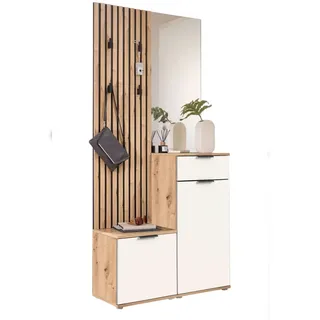 moebel-dich-auf Garderobenschrank Easy 88 x 195 x 35 cm Weiß