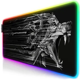 TITANWOLF - RGB Gaming Mauspad - LED Schreibtischunterlage - 800x300 mm - XXL Mousepad - Multi Color - 11 Beleuchtungs-Modi - 7 LED Farben Plus 4 Effektmodi - abwaschbar