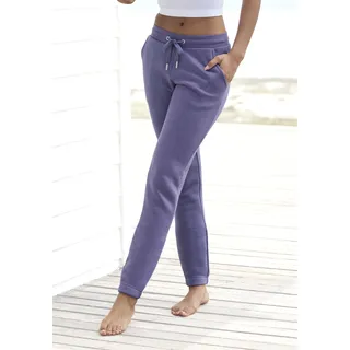 Jogginghose VIVANCE "-Sweathose" Gr. 32/34, N-Gr, lila (lavendel) Damen Hosen Strandhosen innen weich angeraut und mit seitlichen Taschen