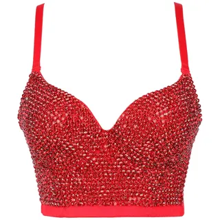 Woboren Damen Korsett Bustier BH Dessous Tank Top Trägertop Crop Top Corsage Schlanke Weste - S