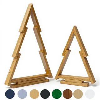 be4nature Weihnachtsfigur 2er SET Deko Tannenbaum Weihnachtsschmuck Weihnachtsdekoration (Fertiggebaut, 1 St., Natur), Handgemacht aus Holz für Innen und Außen geeignet für Flur und Balkon