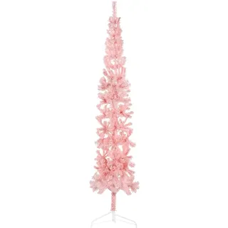 vidaXL Künstlicher Halb-Weihnachtsbaum Schlank Rosa 240 cm