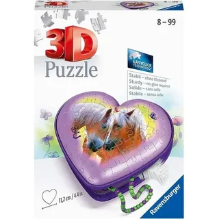 Ravensburger 11171 - Herzschatulle Pferde, 3D-Puzzle, 54 Teile Erlebe Puzzeln in der 3. Dimension, Anzahl Teile: 54 3D-Puzzle in Herz-Form mit
