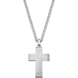 s.Oliver Kette mit Anhänger Kreuz Edelstahl Silber 50 cm