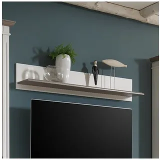 Empinio24 Wandboard Cordoba, Wandregal Breite 140 cm, Kiefer massiv weiss grau weiß