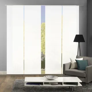 wohnfuehlidee 4er-Set Schiebegardine, 94601-701, Blickdicht Roma 4X Uni Weiss