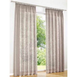 Gardine HEINE HOME Gardinen Gr. 245 cm, Universalzugband, 140 cm, grau (taupe) Schlaufen