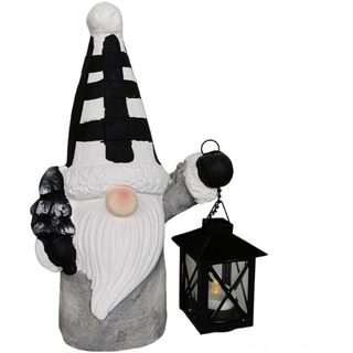 Wichtel mit Laterne 31cm groß grau Zwerg Kobold Eingang Advent Weihnachten