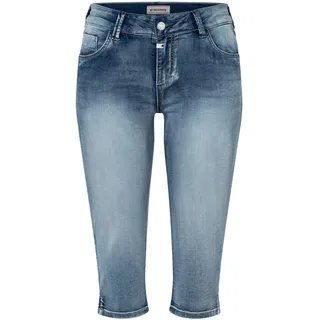 Timezone Damen Jeans Tight AleenaTZ 3/4 Tight Fit Blau 3039 Normaler Bund Reißverschluss W 32