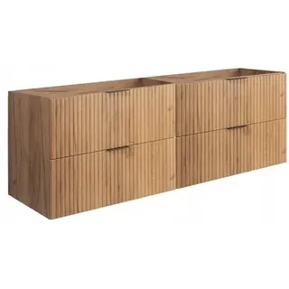 Rodan Badunterschrank Eiche Craft – Waschbeckenunterschrank mit 2 Soft-Close Schubladen – Moderner Hängeschrank unter Waschbecken – Badezimmer Unterschrank ohne Waschbecken 46 x 160 x 57 cm
