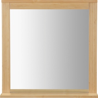 andas Badspiegel Bali Natur Badezimmerspiegel Spiegelschrank, Spiegel mit Ablage Regal Bambus Breite 60cm beige