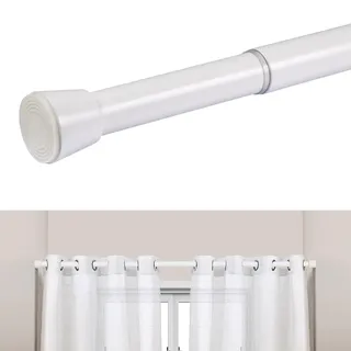 Gardinenstange ohne Bohren zum Klemmen ausziehbar 140-250 cm Weiß | Klemmstange für Vorhänge, Schrank, Dusche und Raumteiler. Ausziehbare Teleskopstange aus rostfreiem Metall Ø28 mm StoresDeco