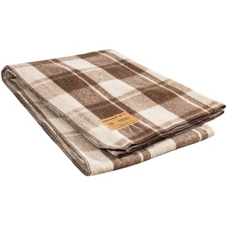 MountainHill Wolldecke 210 x 155 braun kariert