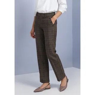 STREET ONE Bundfaltenhose kariert Braun 46