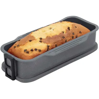 JATA HMOL1324 Backform aus Silikon, Brotform, abnehmbar, Glasboden, antihaftbeschichtet, flexibel, für Backofen, Gefrierschrank und Spülmaschine, BPA-frei, 26,5 x 13,2 x 6,2 cm
