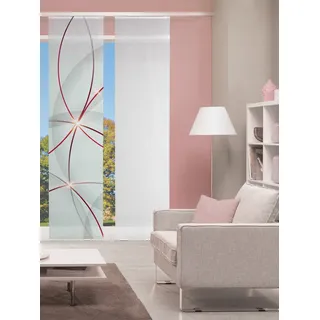 VISION S Schiebegardine BLINKI, Digitaldruck Bambus-Optik, mit abstraktem Motiv, 260x60cm, Farbe: Rot oder Türkis (Rot)