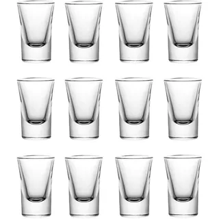 mixed24 12er Set Schnapsgläser 2cl 20ml 35ml Shotgläser Pinnchen Shots Tequila Glas Vodka Gin Schnaps Likör