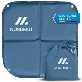 Nordmut Thermositzkissen Sitzkissen Outdoor, Wandern Camping, faltbar, wetterfest, leicht, Spar-Set, 1-tlg., Nordmut Nallo + Alu Karabiner + Transportbeutel, isolierend, wasserabweisend, ultraleicht, atmungsaktiv, Trekking blau