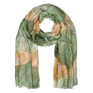 Stylebreaker Schal Ginkgo Leaves", Blätter Muster, Grün-Braun | Gr.: onesize