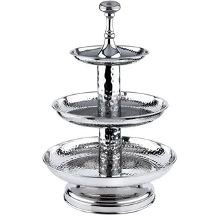 3 Etagen Edelstahl Etagere Cupcake Ständer Deko Silber Rosal 50cm