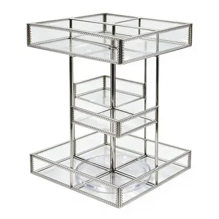 Hersoo Kosmetik-Organizer mit Drehfuß, 360 Grad drehbar, hochwertige Make-up-Aufbewahrung mit Drehfuß, antike Arbeitsplatte, Kosmetik-Aufbewahrung, großes Fassungsvermögen, Beauty-Display für