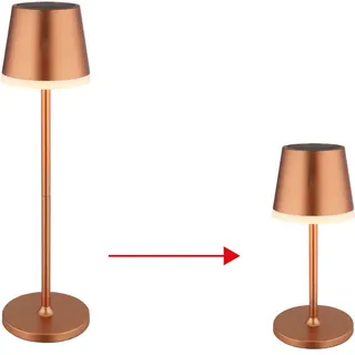 GLOBO Solarleuchte Kunststoff Metall H 41 cm 1 Stück champagner