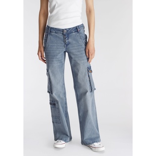 Low-rise-Jeans ALIFE & KICKIN "Cargo-Jeans KyraAK" Gr. 31, Länge 30, blau (blue used) Damen Jeans Weite NEUE KOLLEKTION