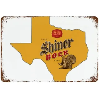 Tomlinsony Shiner Bock Beers Texas Spoetzl Malerei Vintage Blechschild Landhaus Dekor für Haus, Wohnzimmer, Küche & Bad 8x12