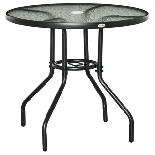 Outsunny Gartentisch Ø 80 x 72 cm schwarz